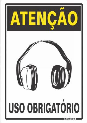 Placa  30X20Cm 250Au Atenção Uso Obrigatório Abafador