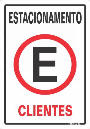 Placa  30X20Cm 250Ay Estacionamento Clientes