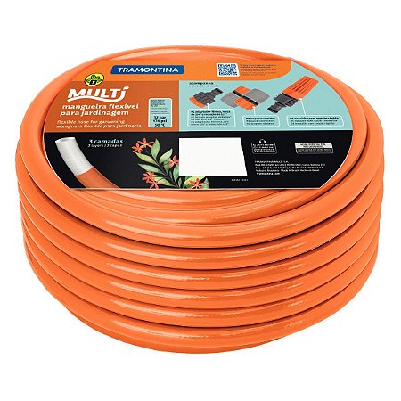 Mangueira Jardim 1/2' Laranja Pvc 20 Mts Com Kit 79212201