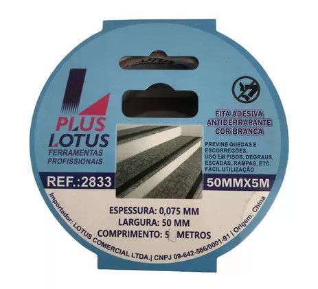 Fita Antiderrapante 50Mmx 5Mt    Branca Lotus  2833