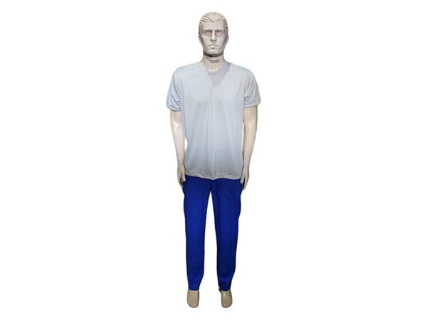 Camiseta poliester curta m azul