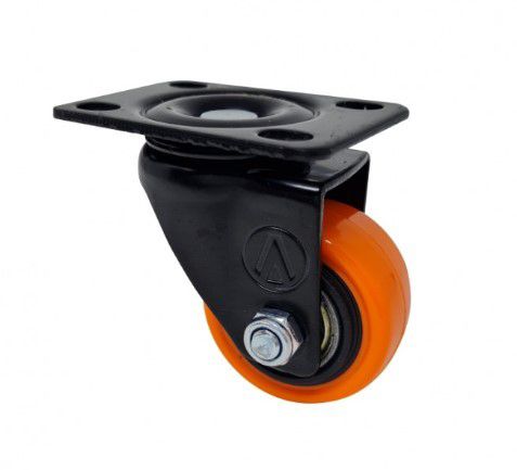 Rodizio 158 giratorio c/base pvc laranja AJAX