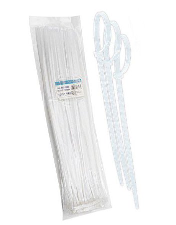 Abraçadeira Plástica 3,6X250 Mm           Branco Lotus (Preço Do Pacote Com 100 Peças)