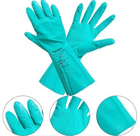 LUVA NITRILICA COM FORRO TAM 9 GG - C.A. 34142 PLASTCOR