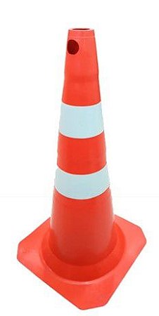 Cone 75Cm Pvc Branco/Laranja Fit Plastcor