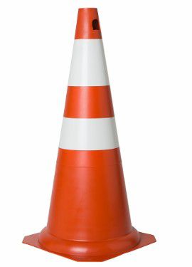 Cone 75cm pvc branco/laranja  reforcado    tipo 1