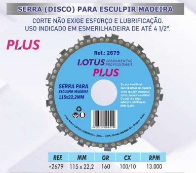 Serra P/Esculpir Madeira 115 X 22,2Mm Plus 2679