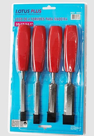 Jogo De Formão 4 Peças - 1/2", 3/8", 3/4", 1" - Modelo 5850 Lotus