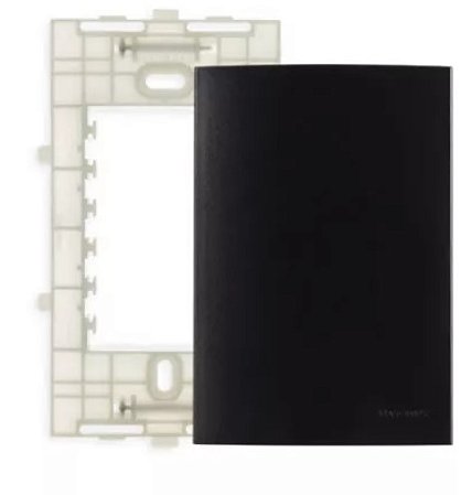 Placa 4x2 preta cega clean ebony