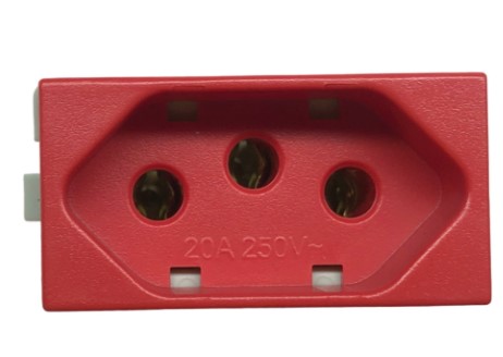 Modulo tomada 2p t 20a vermelho clean