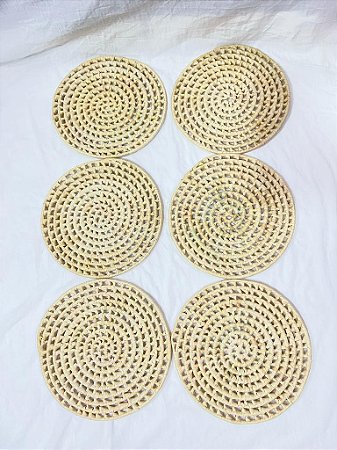 Porta prato natural de palha de carnaúba - Combo 6un