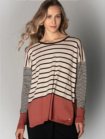 Blusa em Padronagem Listras - ABENÇÃO 11743