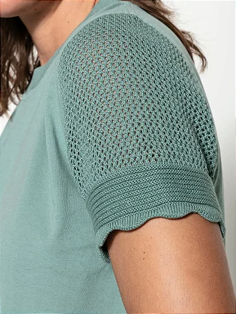 Blusa Manga Curta em Ponto Vazado - BIAMAR  12047