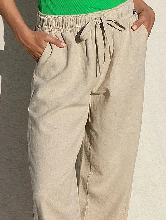 Calça Reta com Elástico e Cordão Ajustável - BIAMAR 11211