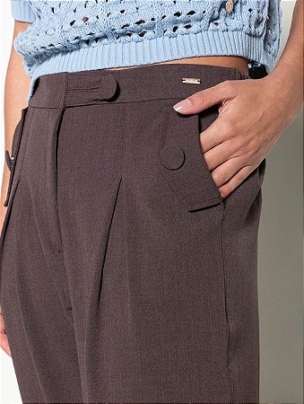 Calça com Pregas e Barra Dobrada - BIAMAR 12037