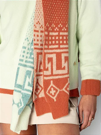 Manta Reversível em Padronagem Geométrica - BIAMAR 11755