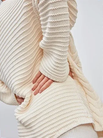 Casaco em Ponto Bolinha e Tecimento em Tranças - AMBICIONE 46415