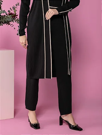 Calça Canelada com Listras em Contraste  - BIAMAR 11610