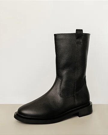 COTURNO PRETO COURO CANO MÉDIO - KATE