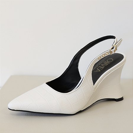 SCARPIN SLINGBACK OFF WHITE CROCO ANABELA - NATI