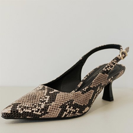 SCARPIN SLINGBACK SNAKE SALTO MÉDIO - VICKY