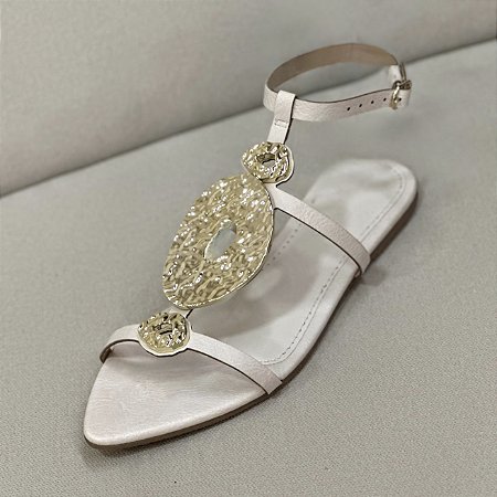 FLAT OFF WHITE METAL DOURADO - SUZY