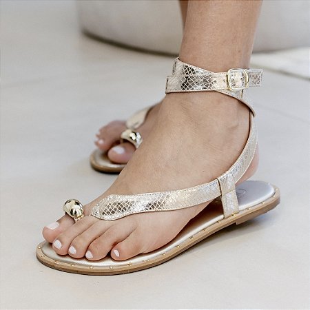 FLAT RASTEIRA DOURADA DEDEIRA METAL - SNAKE