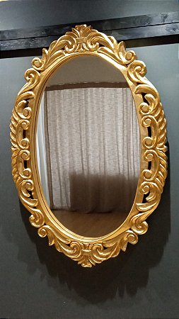 Espelho Parede Detalhe Dourado