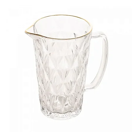 Jarra Vidro Com Fio de Ouro Diamond