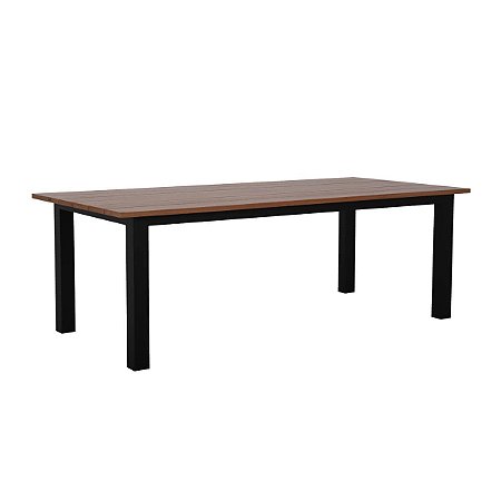 Mesa De Jantar Duranta Aluminio Tampo Madeira