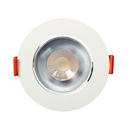 Spot Led 7w Redondo De Embutir Direcional Bivolt Branco