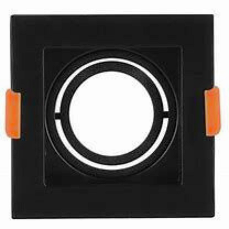 Spot Face Recuada Embutir Quadrado 14cm Preto Opus