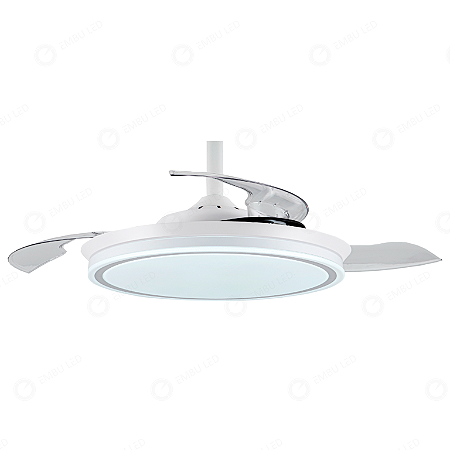 Ventilador De Teto Retratil Com PLAFON LED BREEZE HOME BRANCO