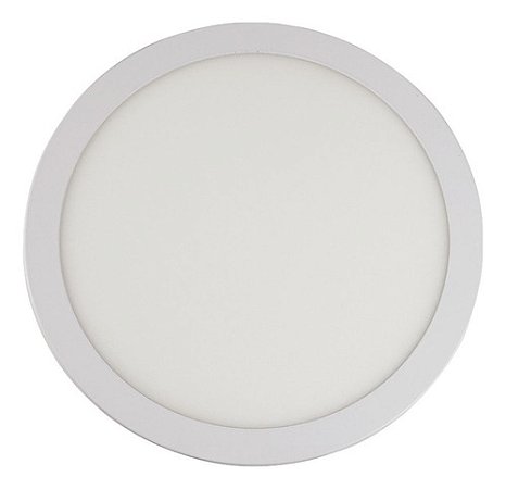 Painel Slim Led Embutir Redondo 1850 Lúmens 6500K Branco Frio 24W Bivolt 29,5Cm Branco Llum Bronzearte