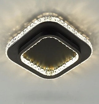 Luminaria Plafon D300Mm Aco Com Acrilico Preto Led 33W 3200K