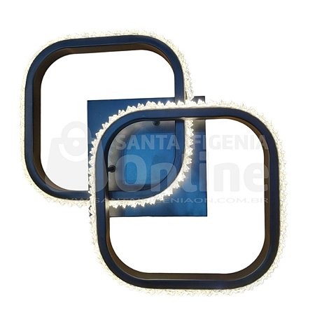 Luminaria Plafon D300Mm Aco Com Acrilico Preto Led 32W 3200K