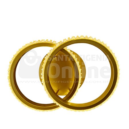 Luminaria Plafon D300Mm Aco Com Acrilico Dourado Led 24W 3200K Cd20220960D