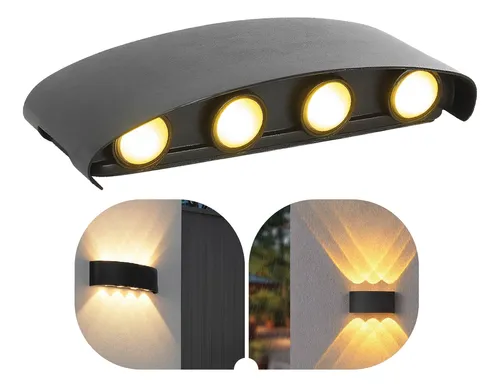 Arandela Led Curva 8w 8 Led Dupla Face Branco Quente