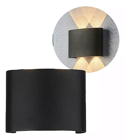 Arandela Led Curva 4w 4 Led Dupla Face Branco Quente