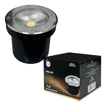 Balizador Led Externo 7w Embutir Branco Quente Inox Bivolt IP65