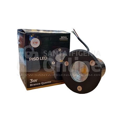 Balizador Led Externo 3w Embutir Branco Quente Preto Bivolt IP65