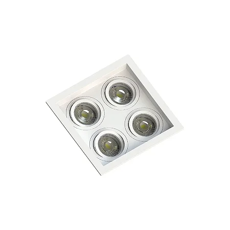 SPOT EMBUTIDO RECUADO 4 DICROICA BT 175X175X35MM
