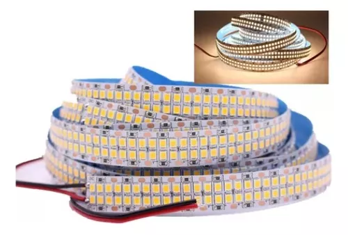 Fita Led 12V 5M 480Led/M (DUAS LINHAS) Branco Quente 3000K CTB