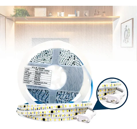 FITA LED 127V-3528 120Led/M IP44 10M 10W/M Branco Quente 3000K