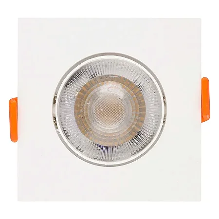 Spot Easy Led Embutir Quadrado 240 Lúmens 3W Bivolt 7,5Cm Branco Llum Bronzearte - Branco Quente