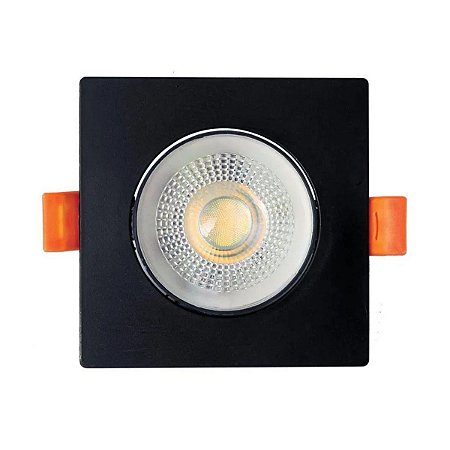 Spot Easy Led Embutir Quadrado 450 Lumens 5W Bivolt 8,5Cm Preto Llum Bronzearte - Branco Frio