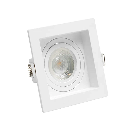 Spot Embutir Recuado Dicróica MR16 GU10 Quadrado Branco Save Energy