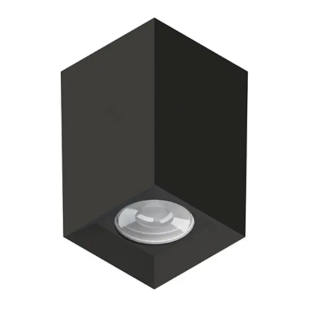 Spot Sobrepor Tower Recuado Base Fixa Termoplástico Preto com Lâmpadas Save Energy