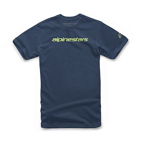 Camiseta Alpinestars Linear Wordmark - Azul Marinho