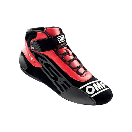SAPATILHA KART OMP KS-3 PRETO/VERMELHO
